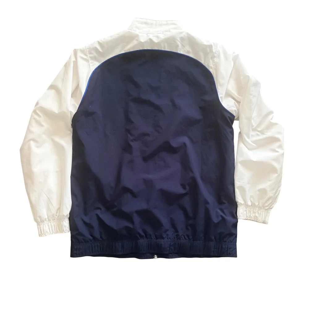 Nike Mens Dri-FIT Track Jacket Navy Blue White Full Zip Windbreaker Medium‎